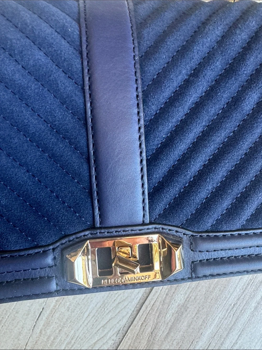 Rebecca Minkoff Navy Quilted Crossbody Bag with Tassel